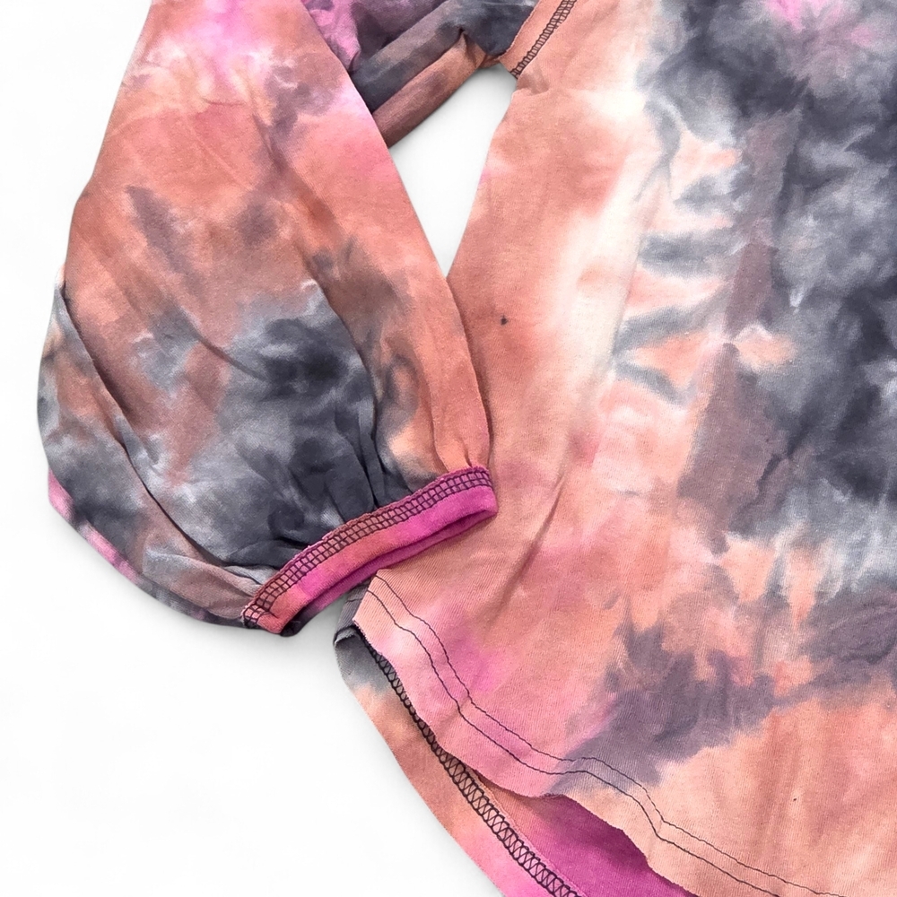 Umgee Pink Purple Black Brown Tie-Dye Long Sleeve Top Size XL NEW With Tags! - Picture 7 of 10